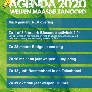 Agenda 2020 van RLA Welpen-Noord